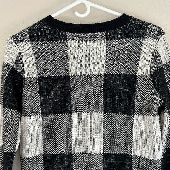 Banana Republic Buffalo check crewneck sweater knit rustic winter holiday XS - Picture 5 of 8